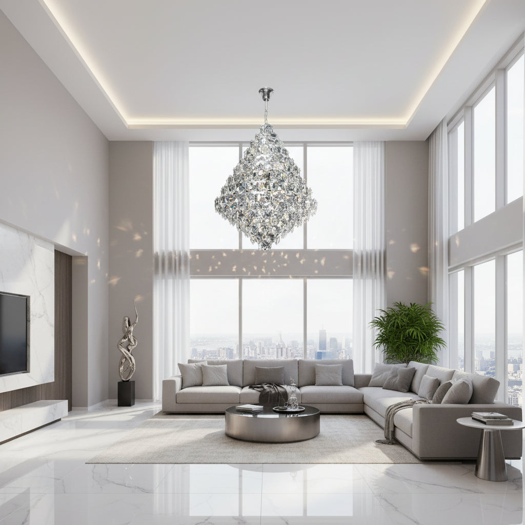 K-Light KLCH-6003/26 230V 40W E14 Medium Diamond Crystal Chandelier.