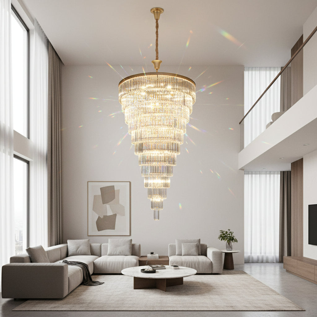 K-Light KLCH-6515/34-SG 230v 40W E14 GRANDIOSE Crystal Chandelier.