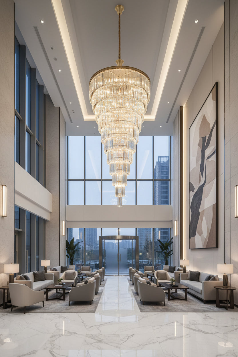 K-Light KLCH-6515/34-SG 230v 40W E14 GRANDIOSE Crystal Chandelier.
