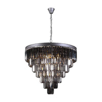 Chandelier with crystal accents on a black background