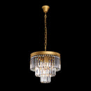 K-Light KLCH-6515/4-SG 230v 40W E14 Small Crystal 3 Tier Chandelier, Satin Gold