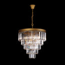 K-Light KLCH-6515/6-SG 230v 40W E14 Small Crystal 5 Tier Chandelier, Satin Gold