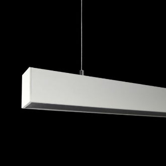 K Light AP-500/WH+BL-CW-1, AP-500/WH+BL-CW-2, AP-500/WH+BL-CW-3 Complete U-Channel Pendant with Black Cover Cool White (100cm) (Multiple Sizes)