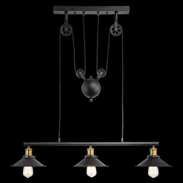 K Light CA-KLCH-1126/3 230v 40W E27 Adjustable Trio Pendant Black and Antique Brass-Mr Smart Lighting Company.