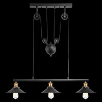 K Light CA-KLCH-1126/3 230v 40W E27 Adjustable Trio Pendant Black and Antique Brass-Mr Smart Lighting Company.