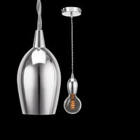K Light DA-KLCH-888/CH, DA-KLCH-888/CO Bullet Pendant with Twisted Fabric Cord (Multiple Colors/Finishes)-Mr Smart Lighting Company.