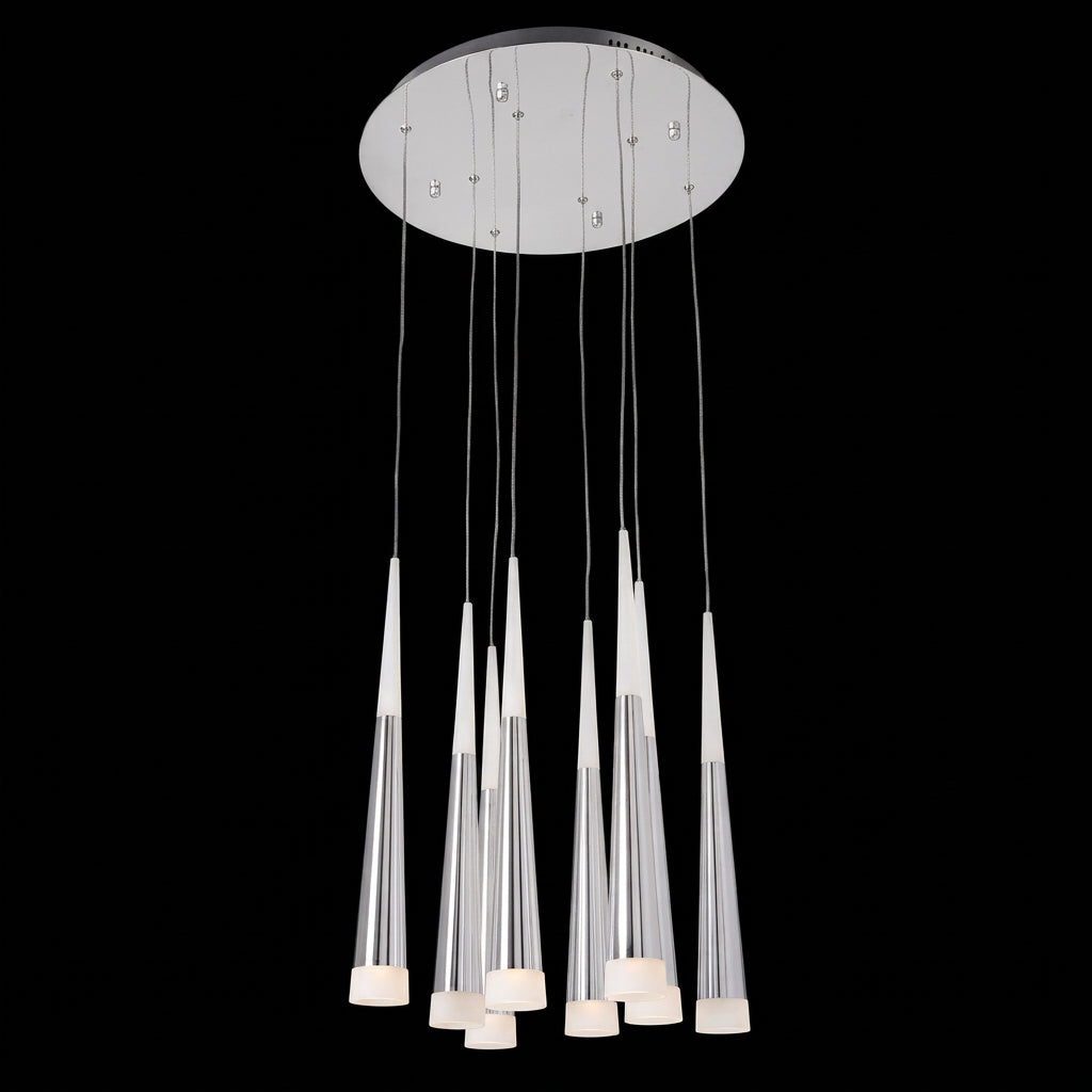 K Light K-LED2032-8/BA, K-LED2032-8/CF, K-LED2032-8/SG 40W LED Round 8 Light Cone Cluster (Multiple Colors/Finishes)