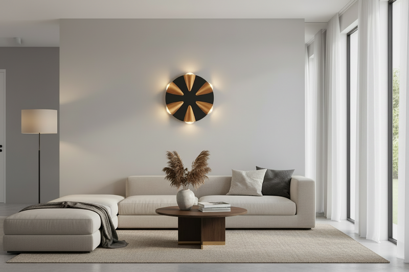 WALL LAMP-L557 BLACK/GOLD