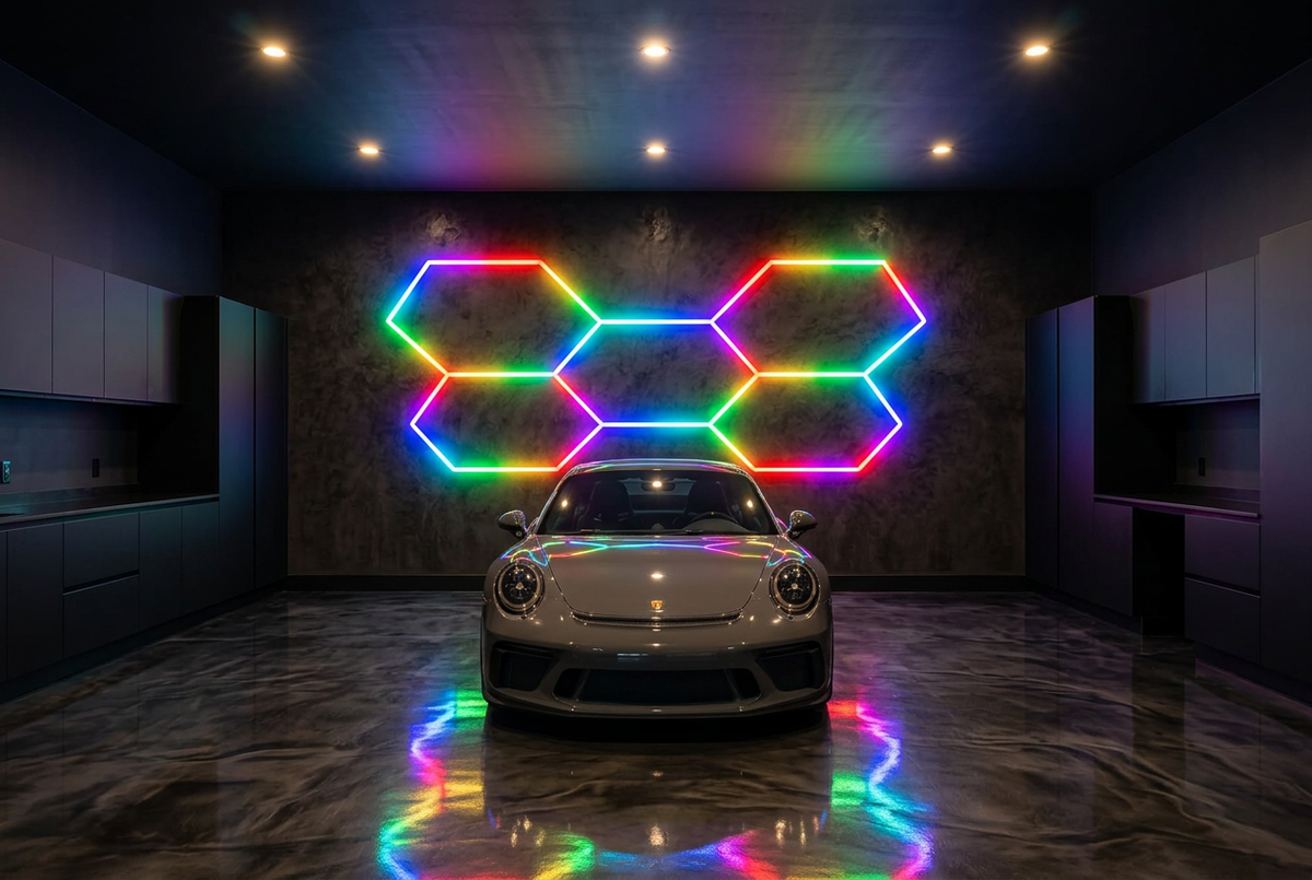 LUXN 5 Hexagon Smart RGB Garage Light-Mr Smart Lighting Company.