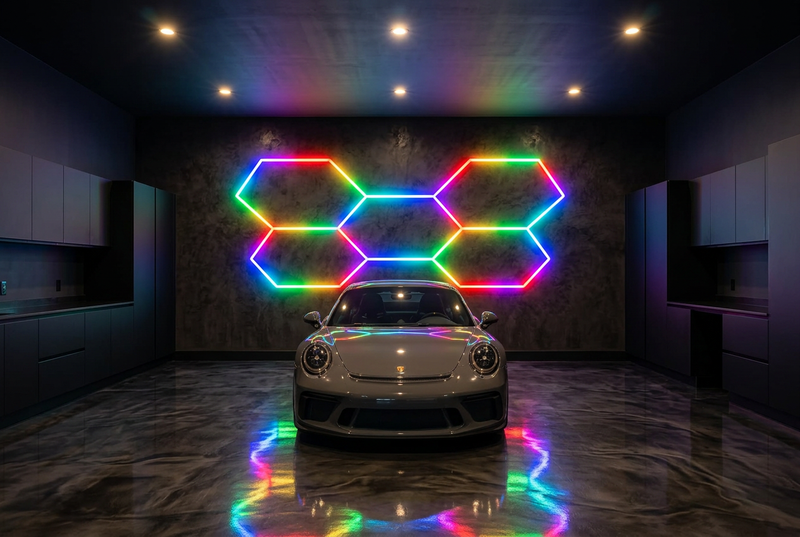 LUXN 5 Hexagon Smart RGB Garage Light-Mr Smart Lighting Company.
