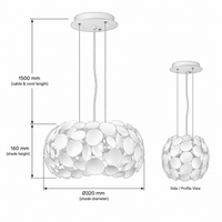 Lamp Type : Excl 2 E27 60w
Height : 160mm
Length : 1500mm Cable & Cord-Product dimensions-Mr Smart Lighting Company.