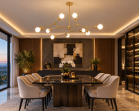 Brightstar-CH512/9 BRONZE Chandelier.