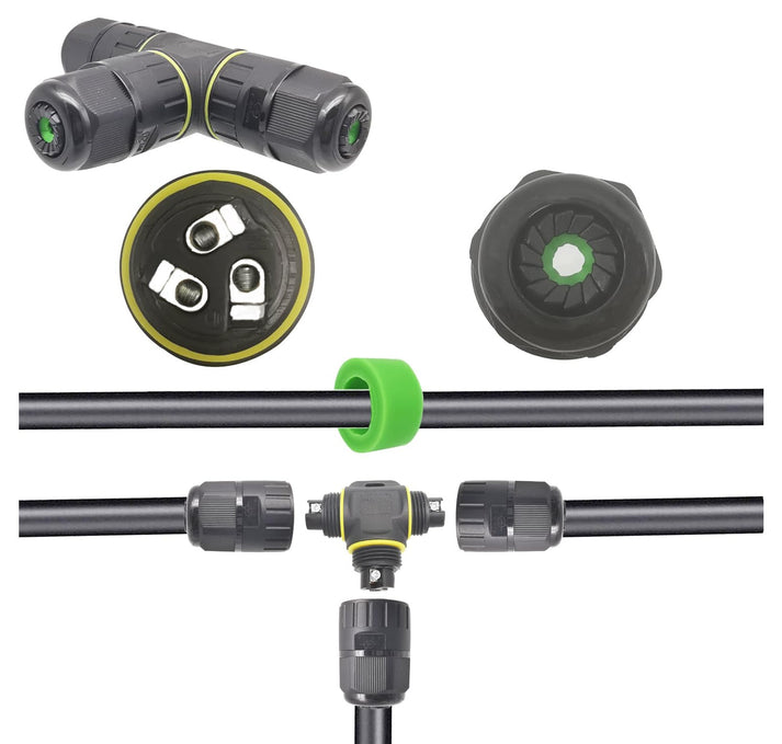 M20 IP68 3 Pole cable T connector.