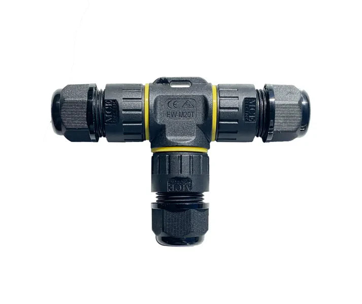 M20 IP68 3 Pole Cable T Connector waterproof cable junction connector for outdoor and industrial electrical wiring installations