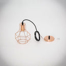 Metal Bowl Cage Rose Gold Color Pendant Light stylish hanging ceiling light for modern homes