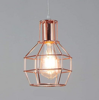 Metal Bowl Cage Rose Gold Color Pendant Light modern hanging pendant light for living room and kitchen interior design