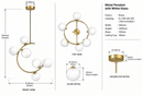 Brightstar-PEN894/6 BRASS Pendent Light.
