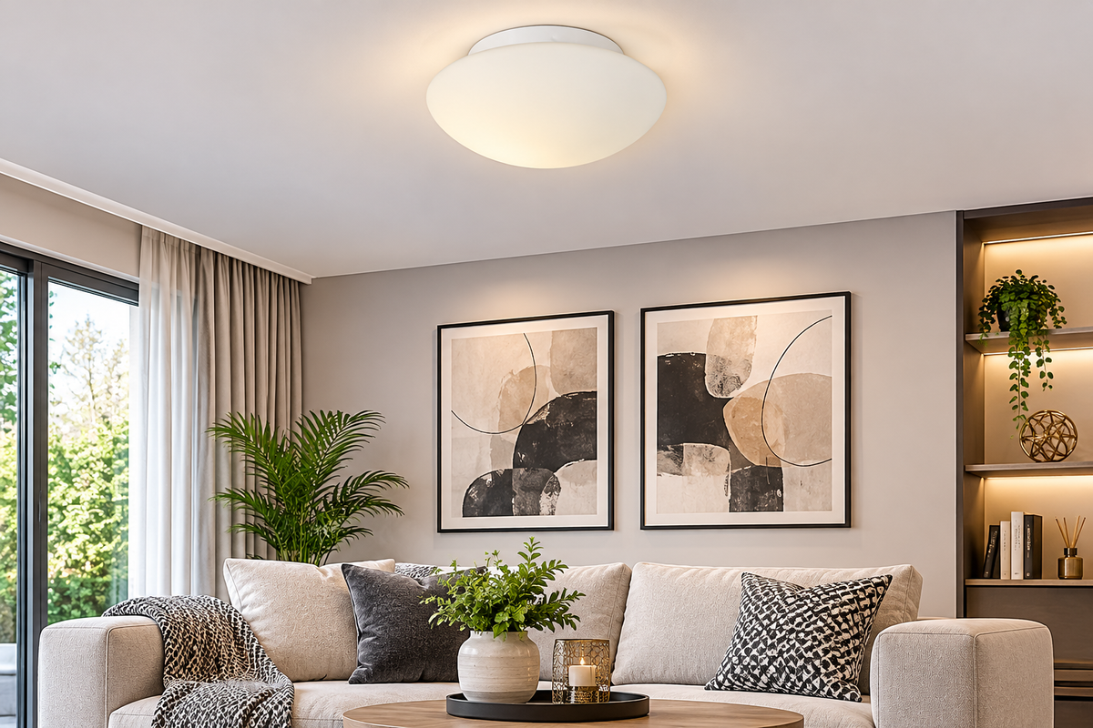 Eurolux Ella Bathroom Ceiling Light –IP20, White.