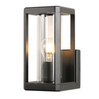Eurolux Bhok Square Ali Outdoor Wall Light Black with Clear Glass-O666