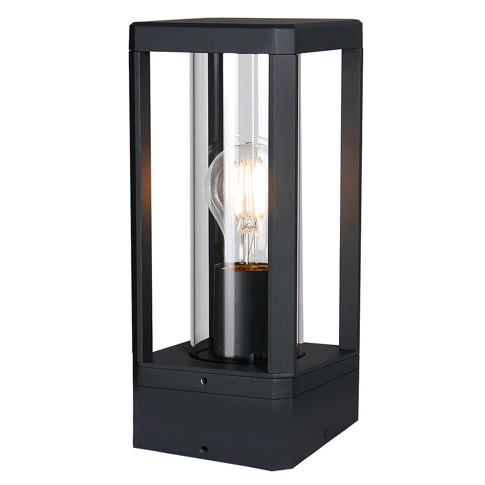 Eurolux Bhok Square Ali Outdoor Post Top with Clear Glass-O667