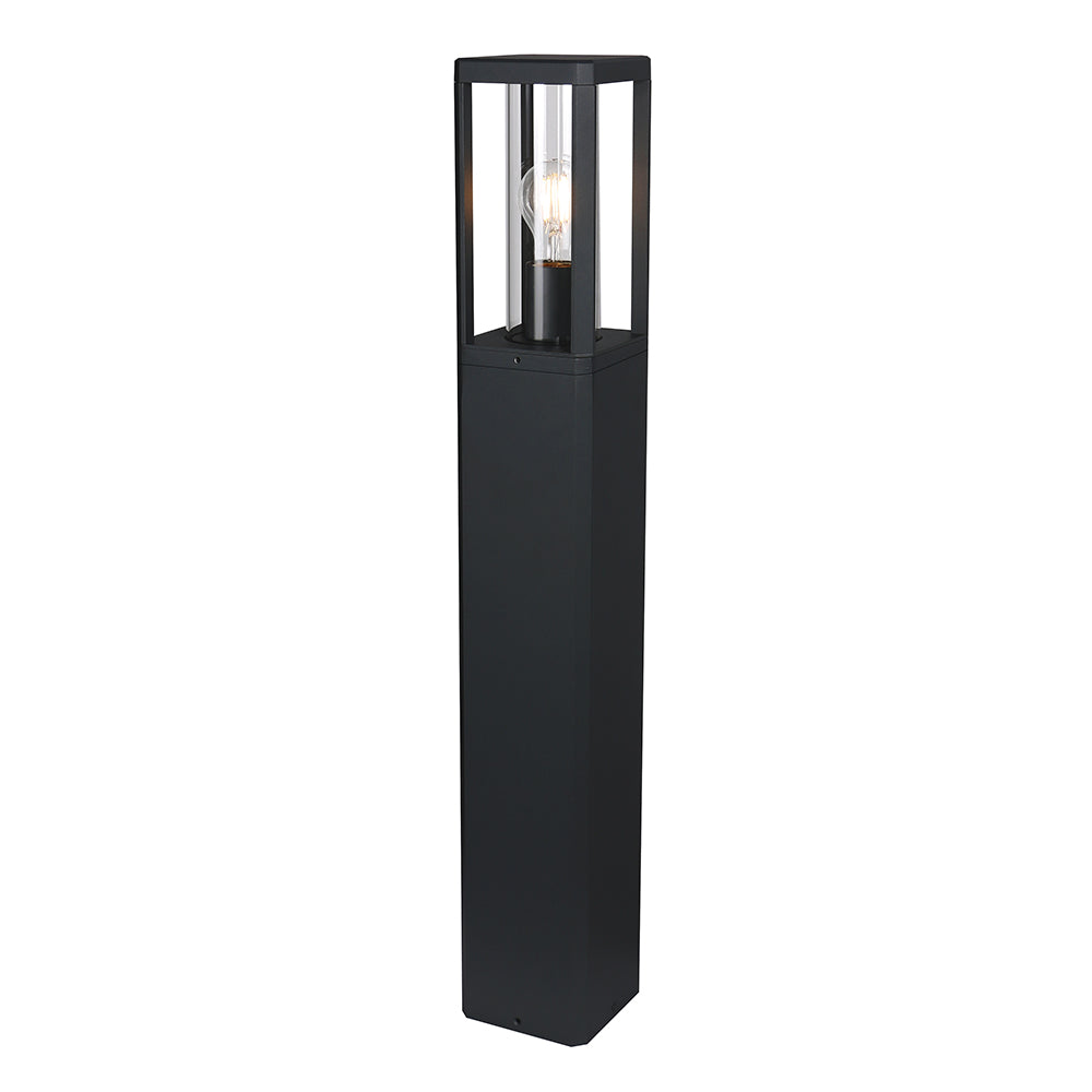 Eurolux Bhok Square Ali Outdoor Bollard with Clear Glass-O668