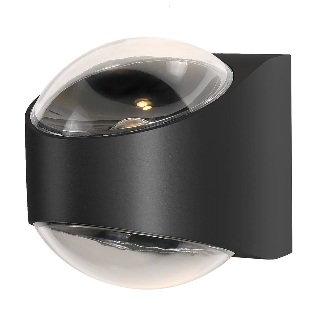 Eurolux Glow Outdoor Wall Light Black LED 12w-0674