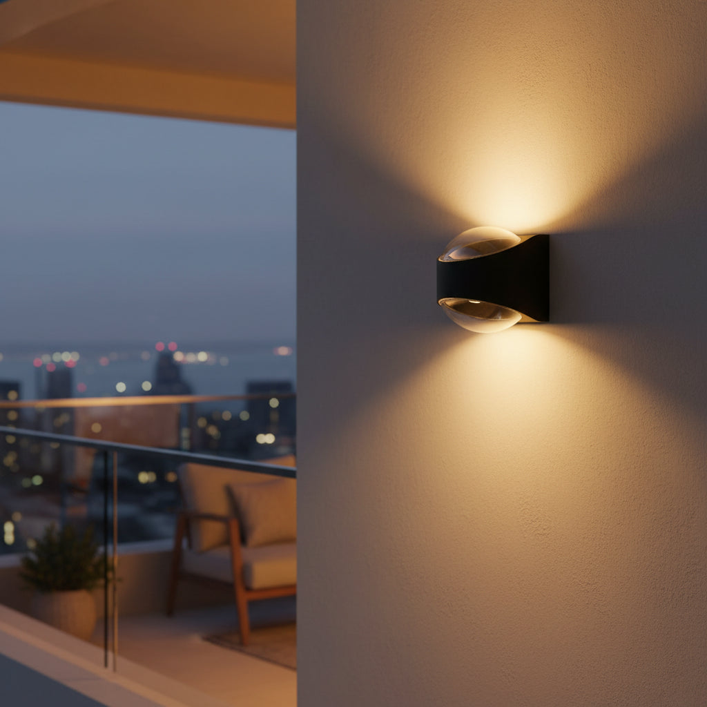 Eurolux Glow Outdoor Wall Light Black LED 12w-0674