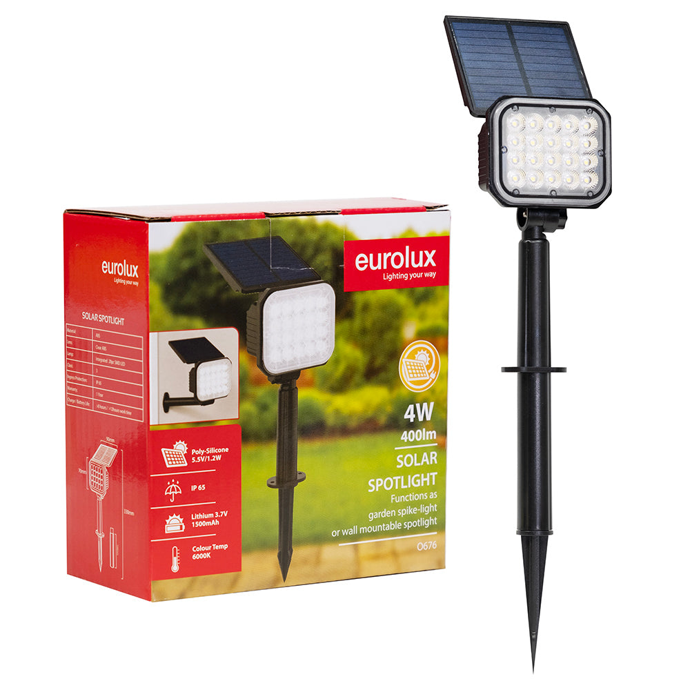 Eurolux Solar Spot Light Black LED 4w-O676