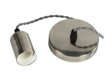 Olite OL-PEND-DN-TF E27 Flat Pendant 1M Twisted Wire Gun Metal-Mr Smart Lighting Company.