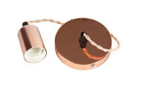 Olite OL-PEND-RG-TF E27 Flat Pendant 1M Twisted Wire Rose Gold-Mr Smart Lighting Company.