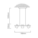 Eurolux Hornwood Pendant 3L E27 60w Wood/Black-P1125