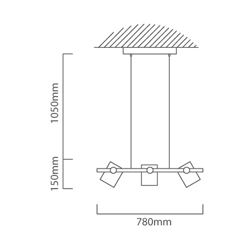 Eurolux Hornwood Pendant 3L E27 60w Wood/Black-P1125