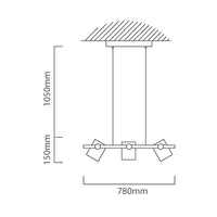 Eurolux Hornwood Pendant 3L E27 60w Wood/Black-P1125