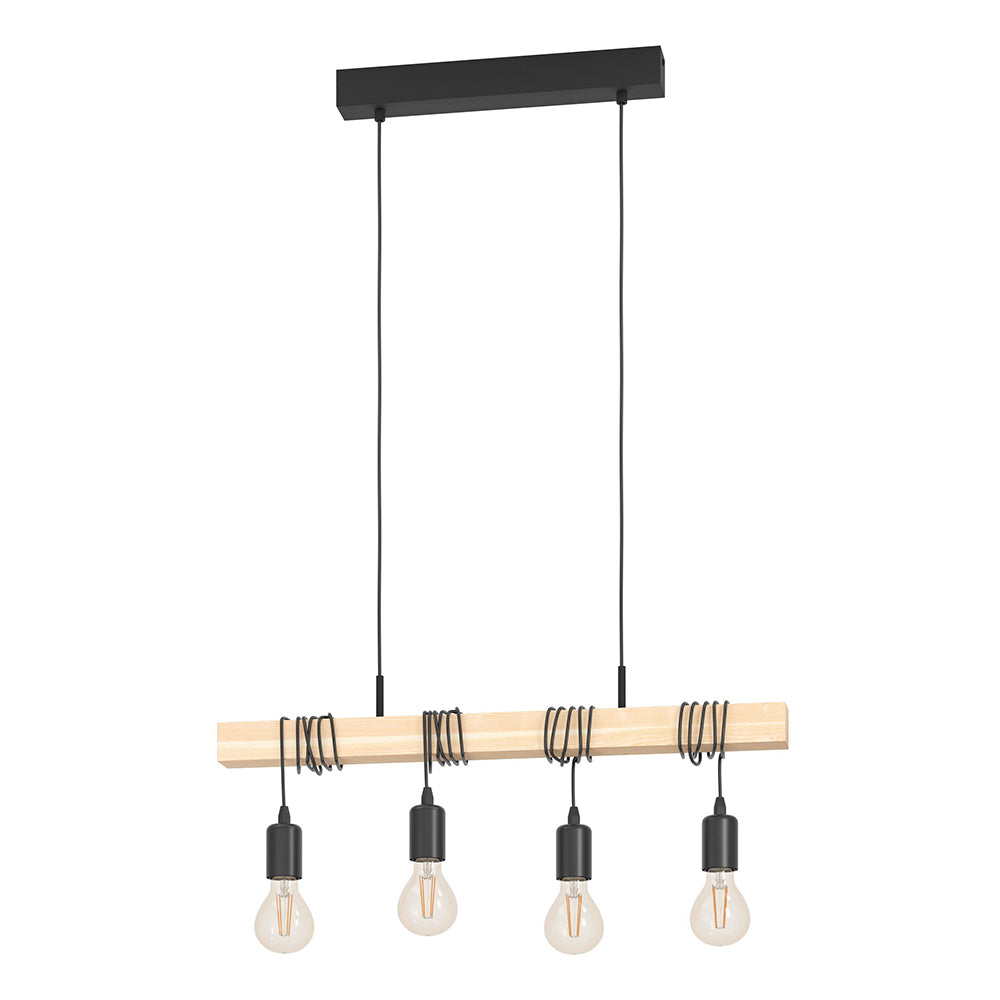 Eurolux Townshend 4 LT Pendant Vintage Black/Wood-P1210