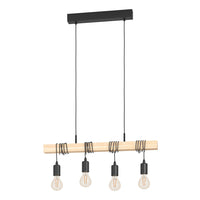Eurolux Townshend 4 LT Pendant Vintage Black/Wood-P1210