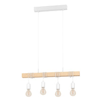 Eurolux Townshend 4 LT Pendant Vintage White/Wood-P1210W