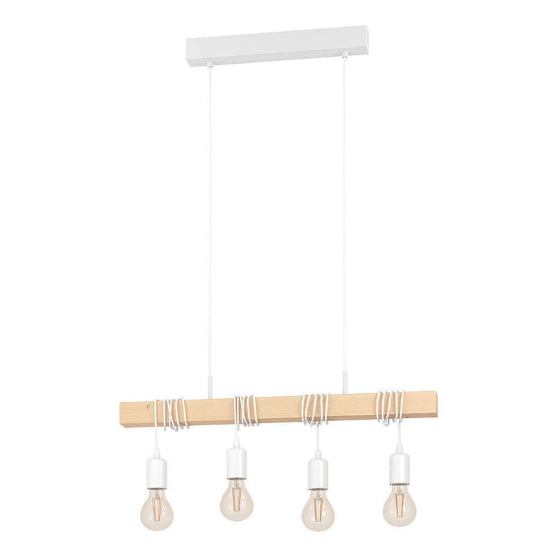 Eurolux Townshend 4 LT Pendant Vintage White/Wood-P1210W
