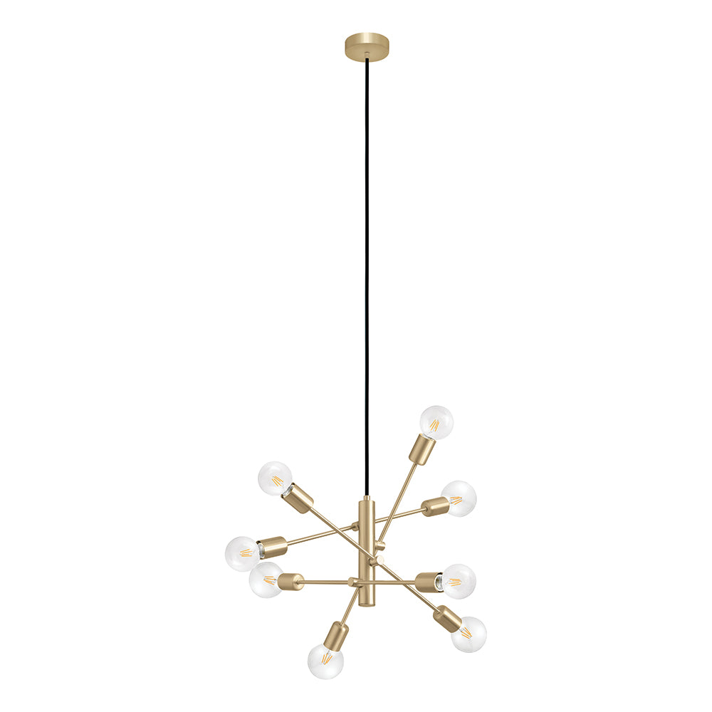 Eurolux Gradoli 8 Light Pendant Brushed Brass-P1348