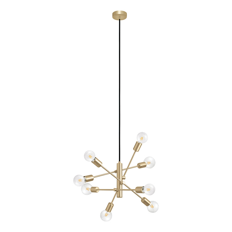 Eurolux Gradoli 8 Light Pendant Brushed Brass-P1348