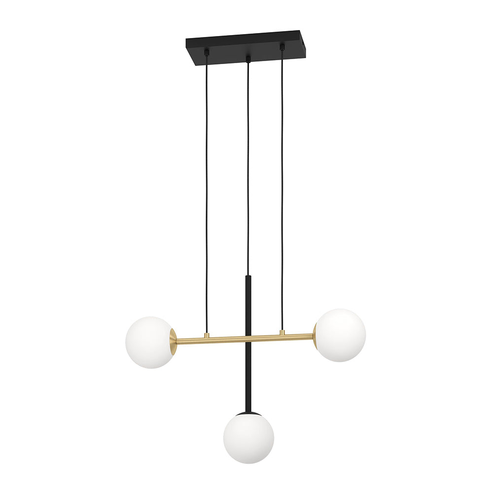 Eurolux Paz 3 LT Pendant Black/ White/Brushed Brass-P1352