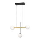 Eurolux Paz 3 LT Pendant Black/ White/Brushed Brass-P1352