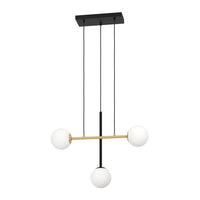 Eurolux Paz 3 LT Pendant Black/ White/Brushed Brass-P1352