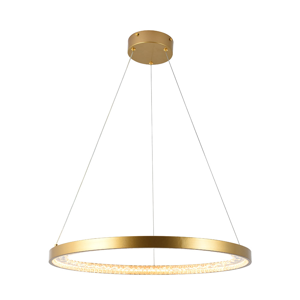 Eurolux Lustra Ring Crystal Pendant Gold LED 15w 3000K-P1358