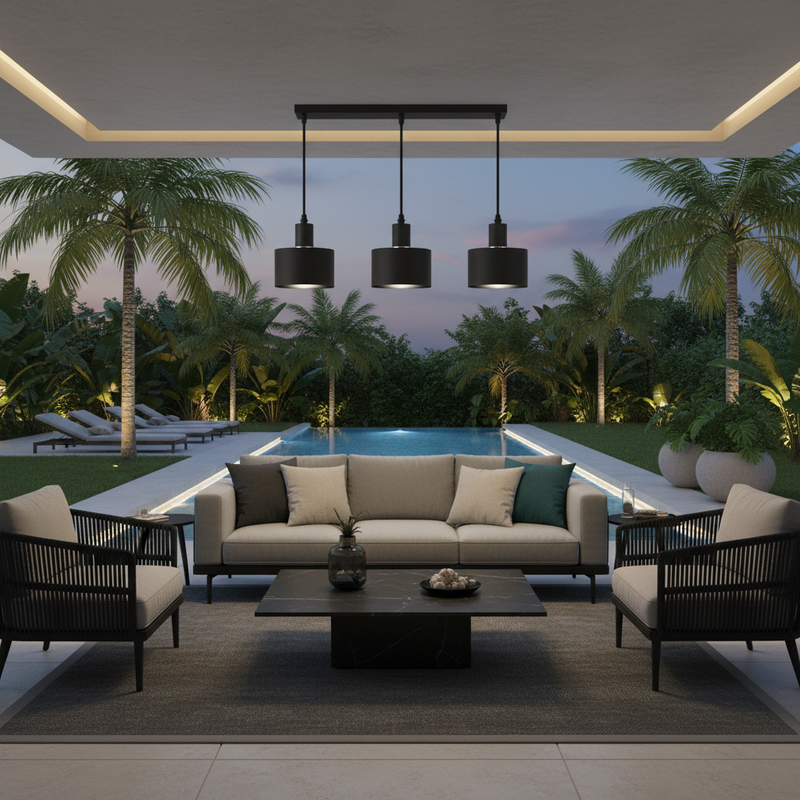 PENDANT LIGHT-PEN246/3 BLACK