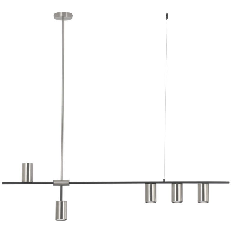 PEN461/5 Black and Satin Metal Pendant