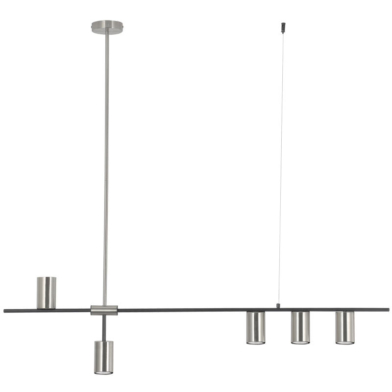 PEN461/5 Black and Satin Metal Pendant