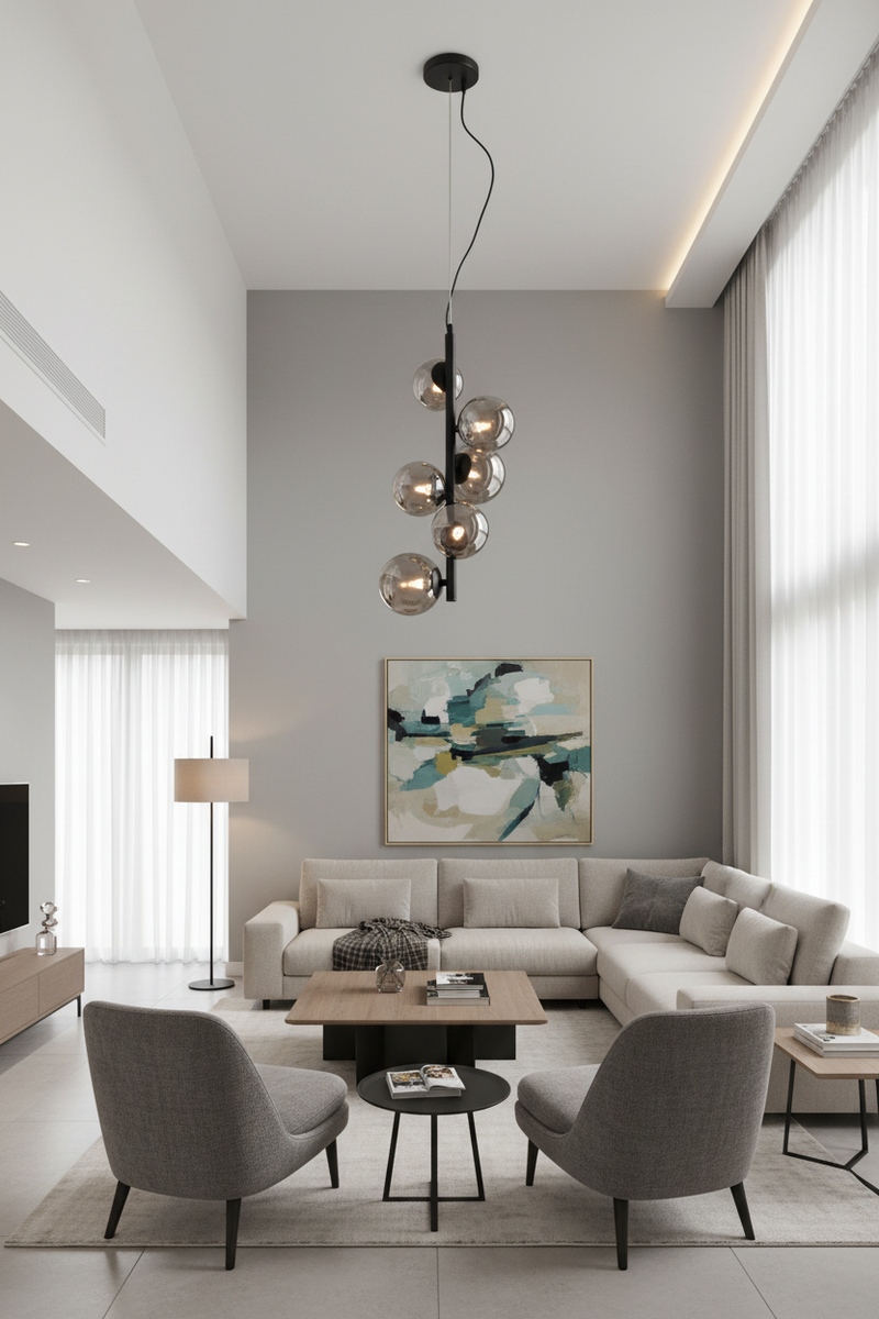 PENDANT LIGHT-PEN470/6 MATT BLACK