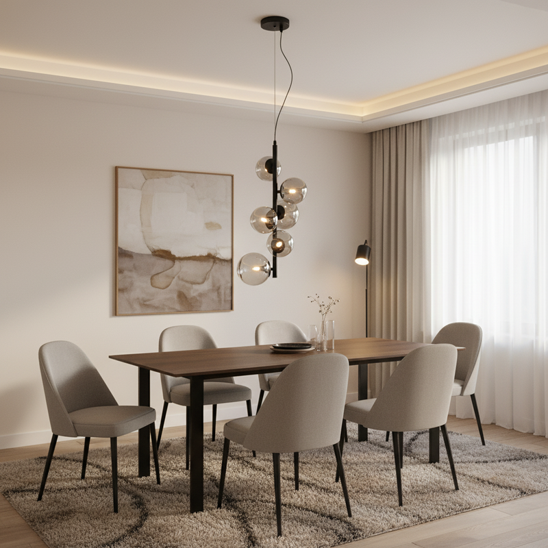 PENDANT LIGHT-PEN470/6 MATT BLACK