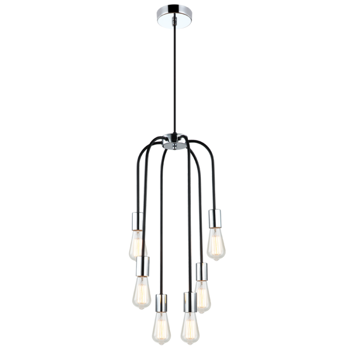 PENDANT LIGHT-PEN621/6 CHROME/BLACK