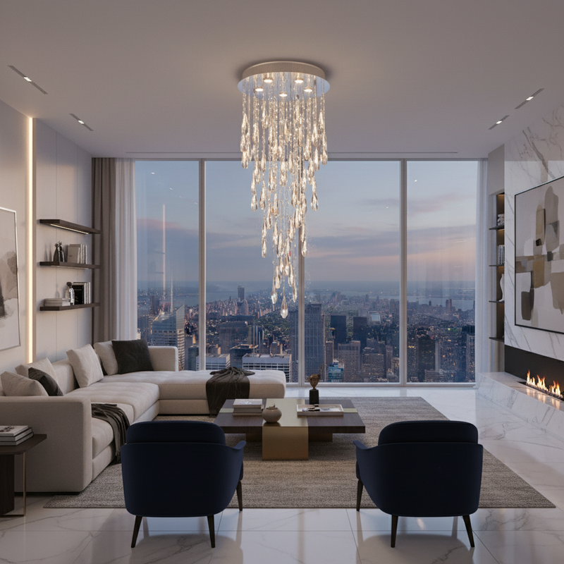 PENDANT LIGHT-PEN628/5 CRYSTAL